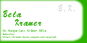 bela kramer business card
